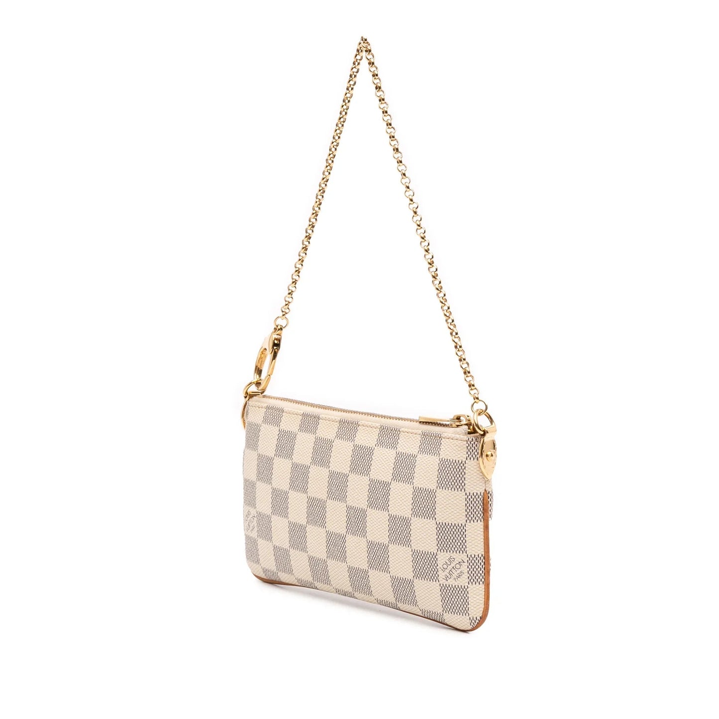 White Louis Vuitton Damier Azur Pochette Milla MM Handbag