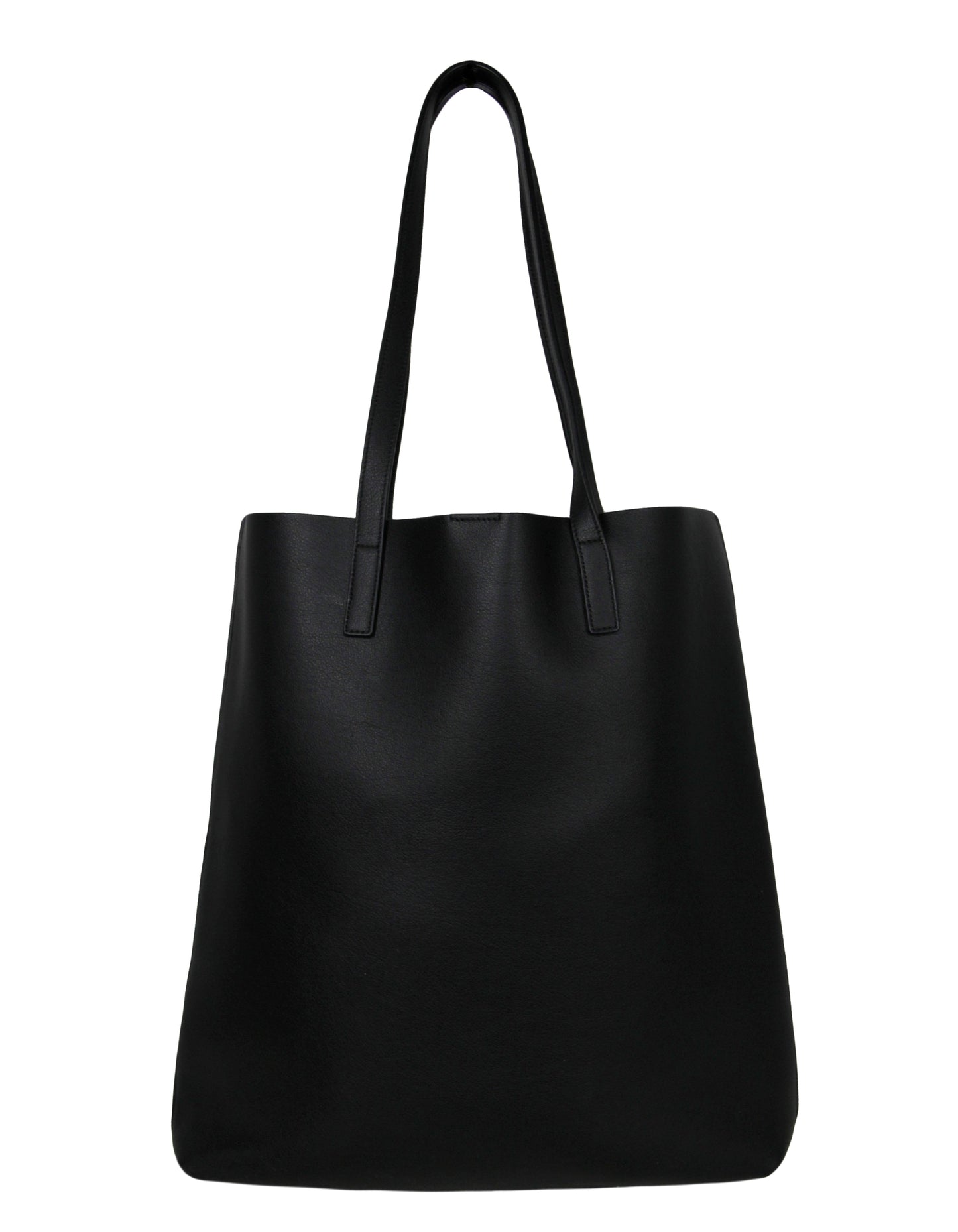 Saint Laurent Black Calfskin Medium Shopping Tote Bag