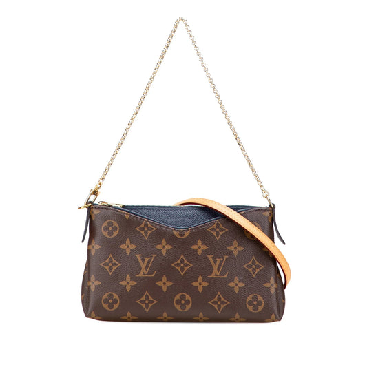 Brown Louis Vuitton Monogram Pallas Clutch Satchel