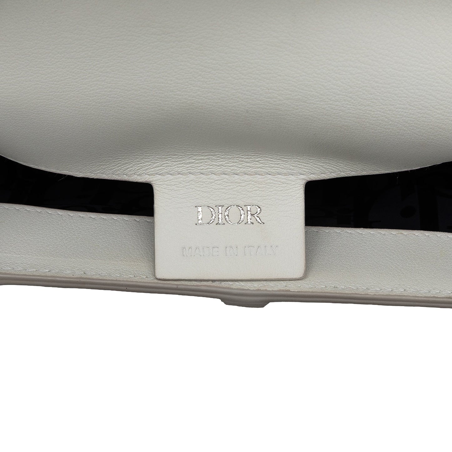 White Dior Oblique Calfskin Saddle Boxy Crossbody