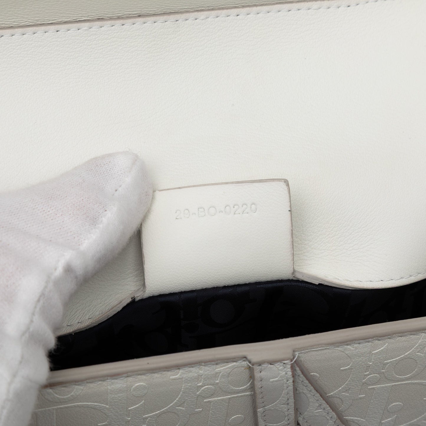 White Dior Oblique Calfskin Saddle Boxy Crossbody