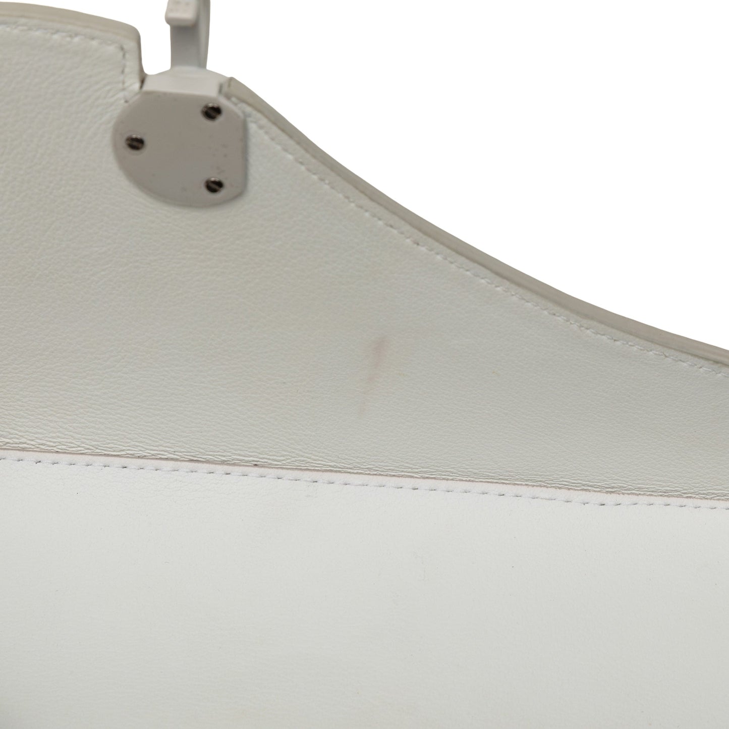 White Dior Oblique Calfskin Saddle Boxy Crossbody