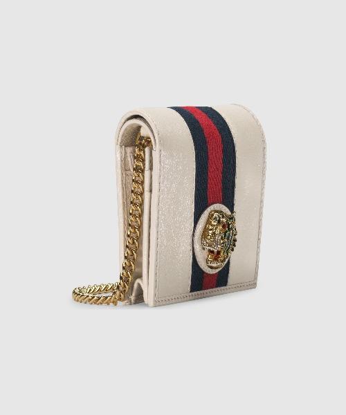 Gucci Rajah Chain  Case Wallet White