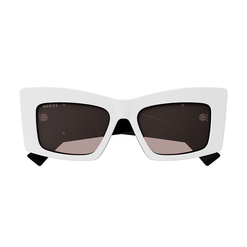 Gucci Sunglasses Square Full Rim, Shiny Black Frame and Grey Lens GG1842S001