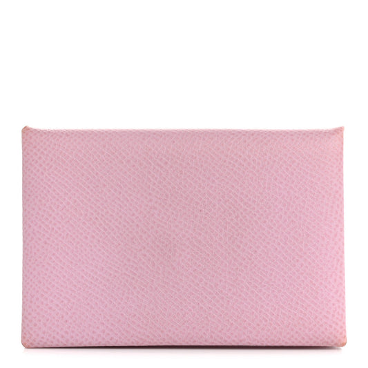 Hermes Epsom Calvi Card Case Mauve Sylvestre