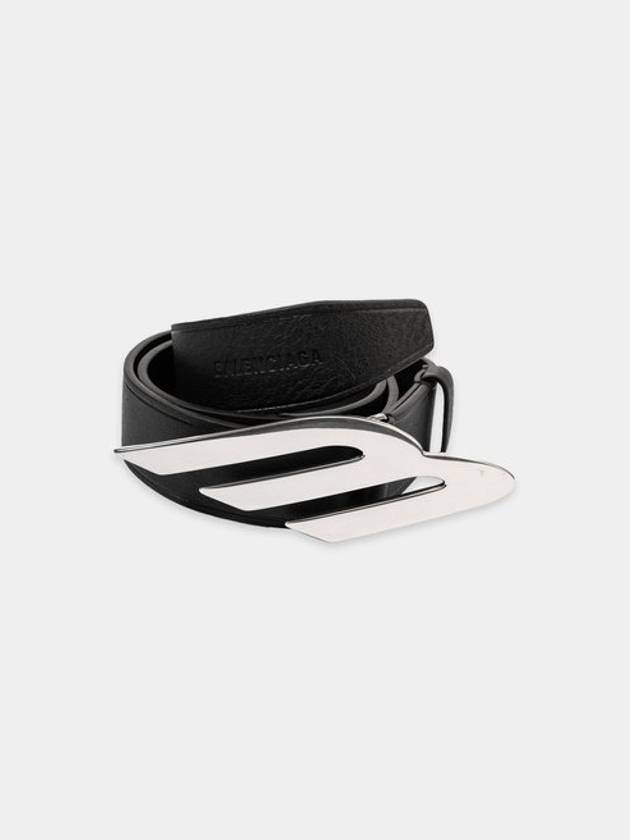 Luxury Balenciaga Trending 2026 Moto Logo Leather Belt Black