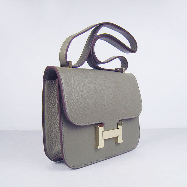 Luxury Hermes Constance Cowskin Leather Bag H017 Khaki golden