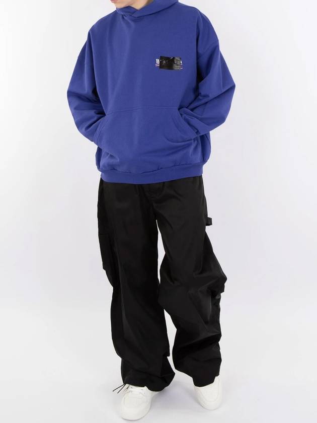 Luxury Balenciaga Trending 2026 Gaffer Maxi Hoodie Blue