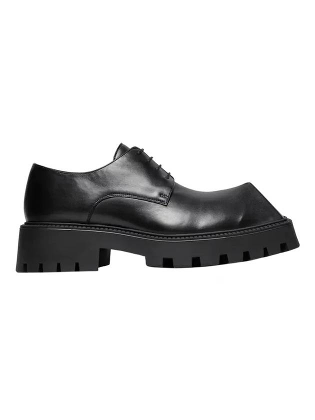 Luxury Balenciaga Trending 2026 Men's Rhino Square Toe Leather Derby Black