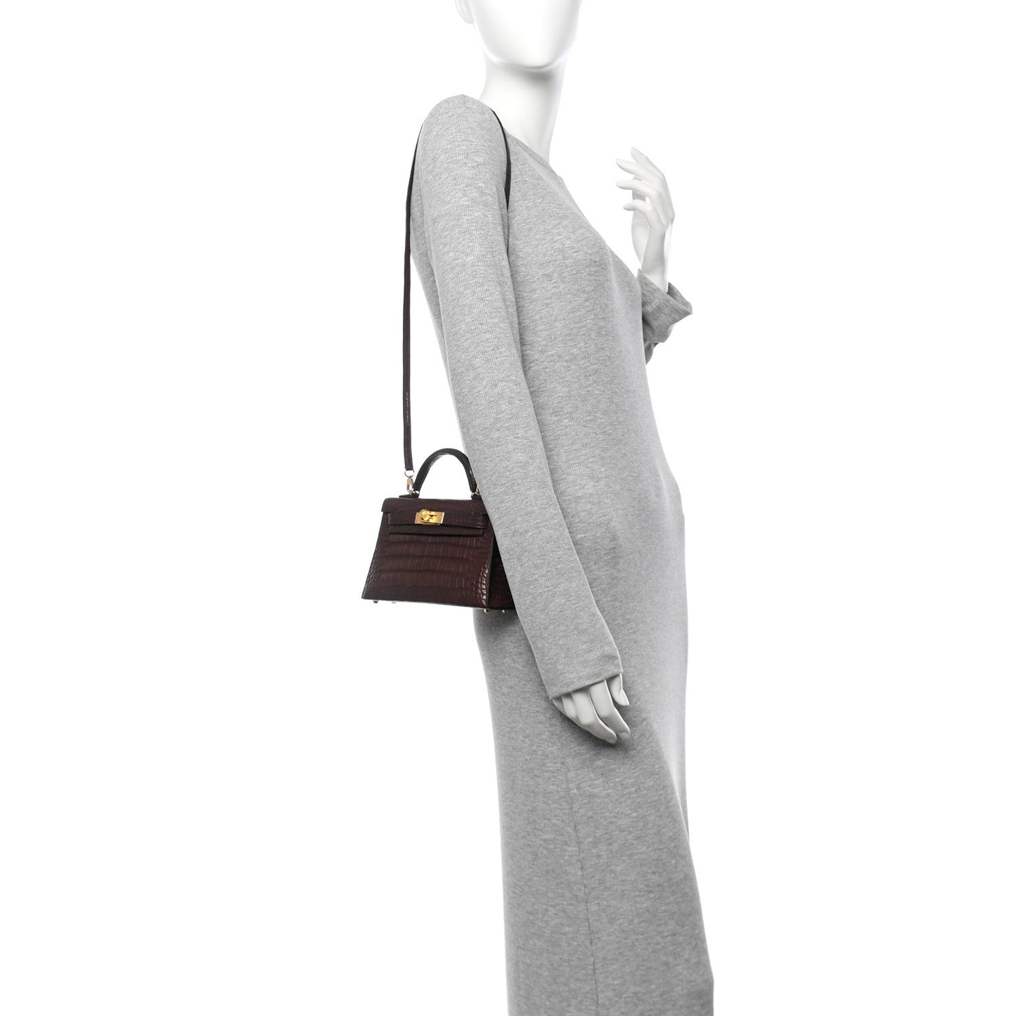 Hermes Matte Alligator Mini Kelly Sellier 20 Havane