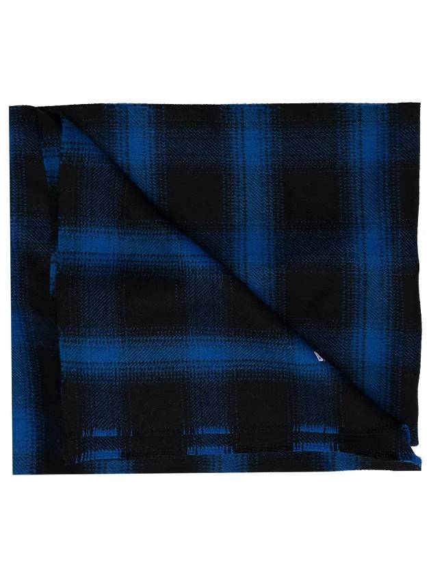 Luxury Balenciaga Trending 2026 Check Embroidery Logo Muffler Blue Black