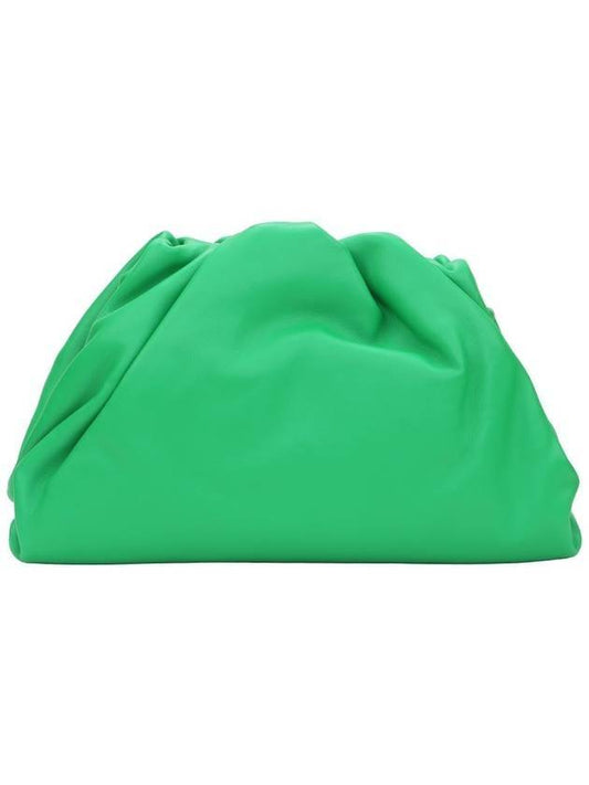 Luxury Bottega Veneta Dumpling Small Leather Clutch Bag Parakeet