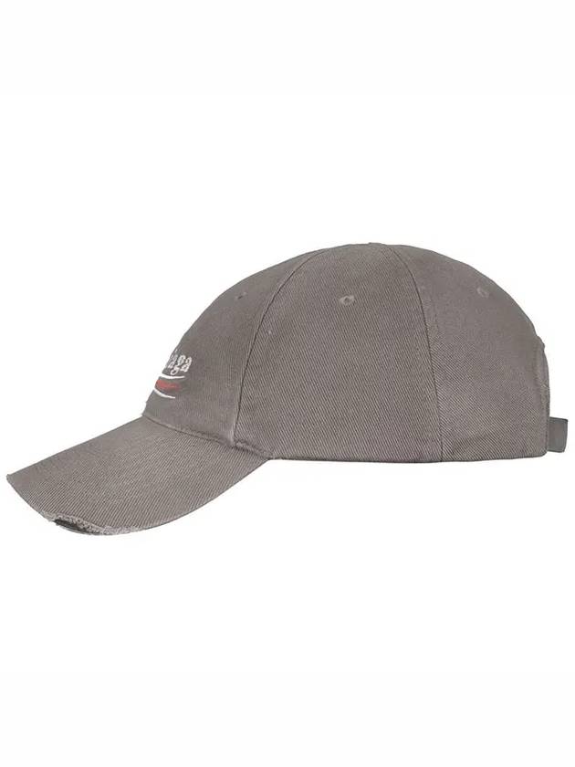 Luxury Balenciaga Trending 2026 Wave Logo Cotton Drill Ball Cap Smokey Grey