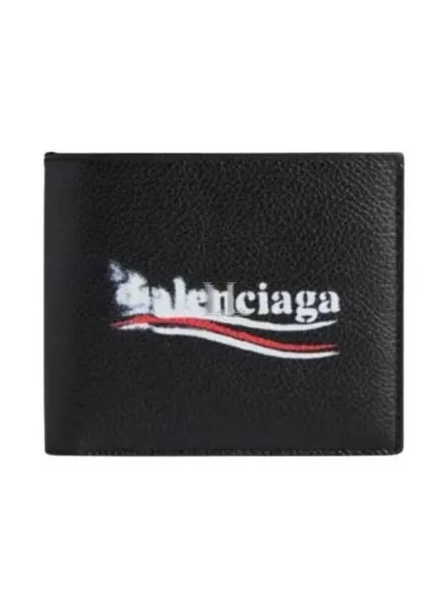 Luxury Balenciaga Trending 2026 Wave Logo Half Wallet Black