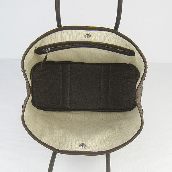 Luxury Hermes garden party handbag H2805 dark coffee