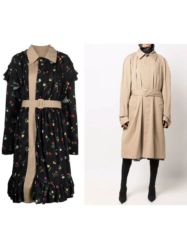 Luxury Balenciaga Trending 2026 WoMen's Reversible Belt Trench Coat Black
