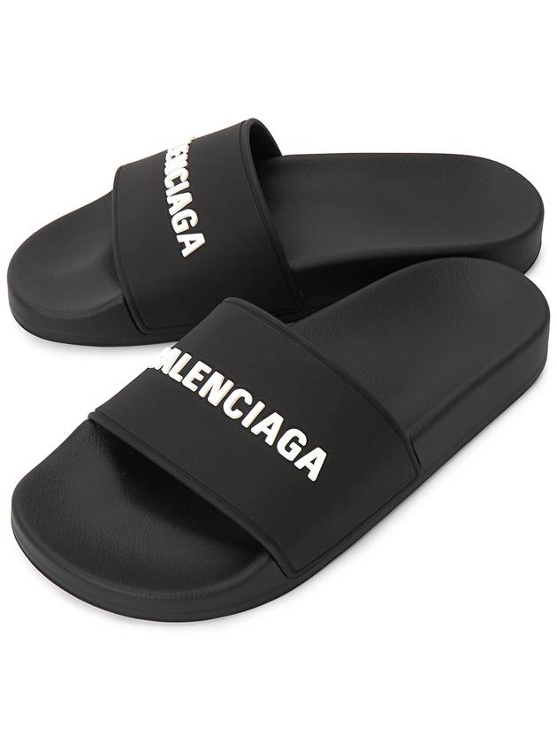 Luxury Balenciaga Trending 2026 Logo Slippers Black