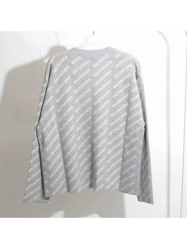 Luxury Balenciaga Trending 2026 All-Over Logo Cardigan Grey