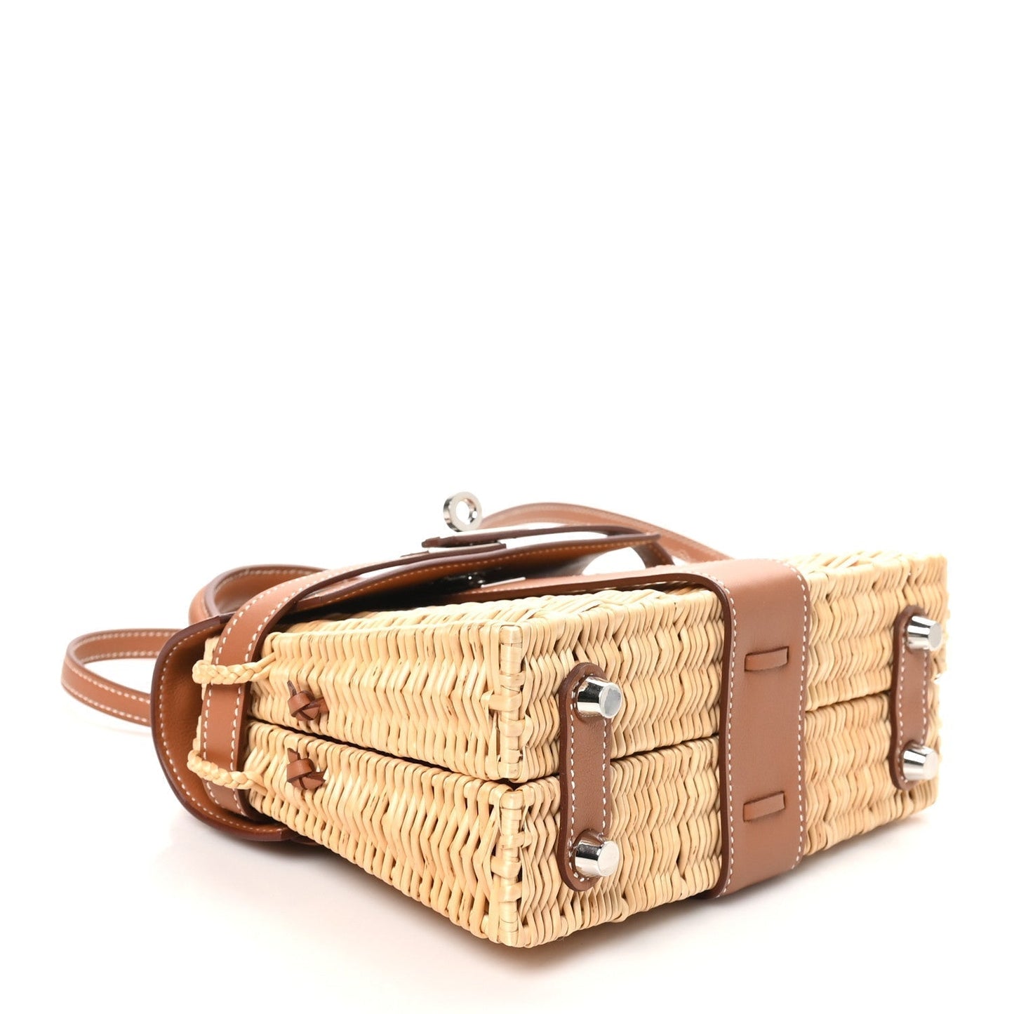 Hermes Wicker Swift Picnic Mini Kelly 20 Naturel Gold