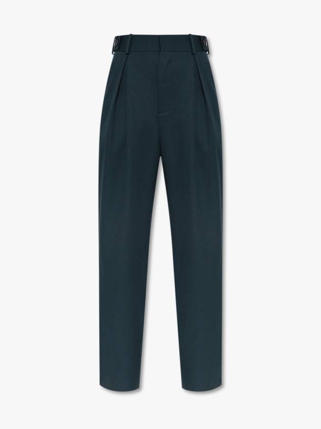 Luxury Bottega Veneta Wool Straight Pants Green