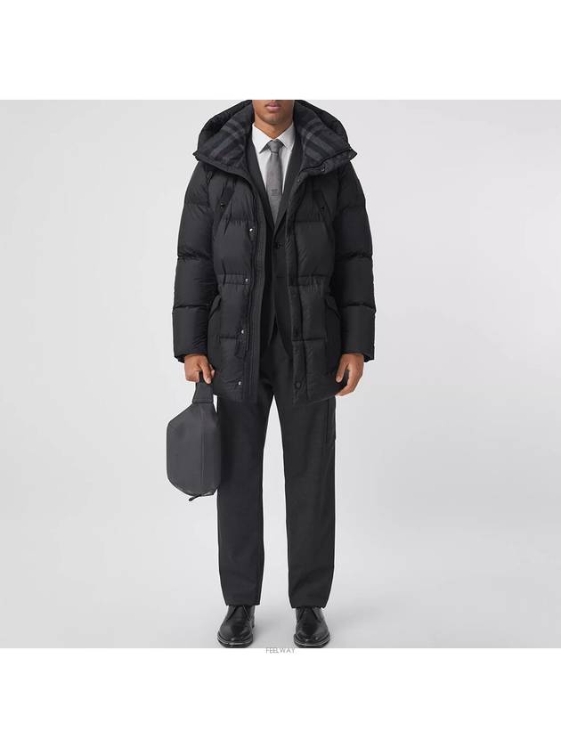 Luxury Burberry Logo Applique Nylon Puffer Coat Black