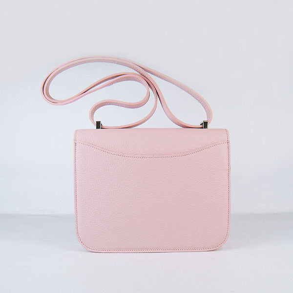 Luxury Hermes Constance Cowskin Leather Bag H017 pink silver