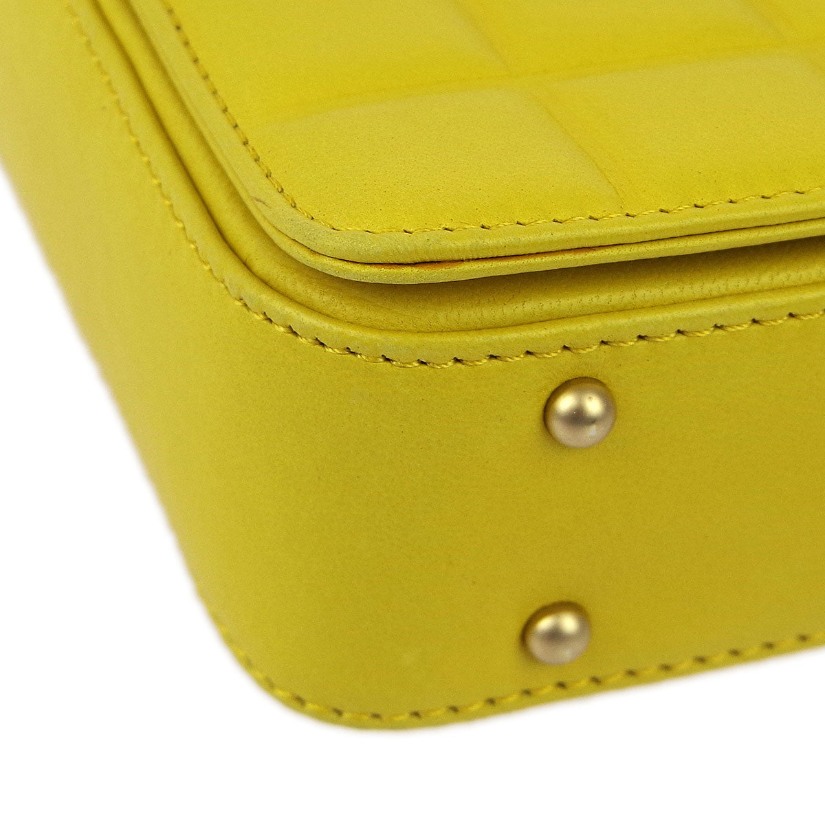 Chanel Beige Yellow Lambskin Choco Bar Shoulder Bag