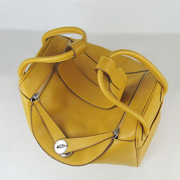 Luxury Hermes Lindy 34cm handbag 6208 yellow Silver