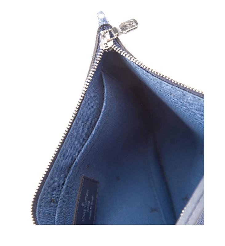 Louis Vuitton Blue Monogram Giant Zip Wristlet Pouch
