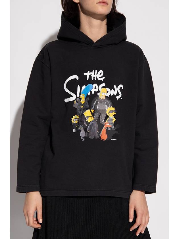 Luxury Balenciaga Trending 2026 Simpsons Print Hoodie Black