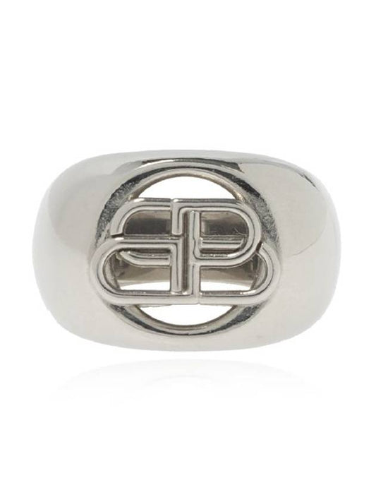 Luxury Balenciaga Trending 2026 BB Signature Bold Ring Silver