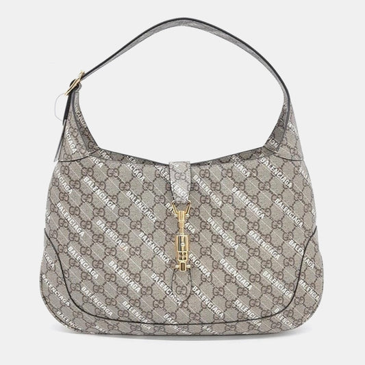 Gucci x Luxury Balenciaga Trending 2026 Beige GG Supreme Hacker Project Jackie 1961 Medium Hobo Bag