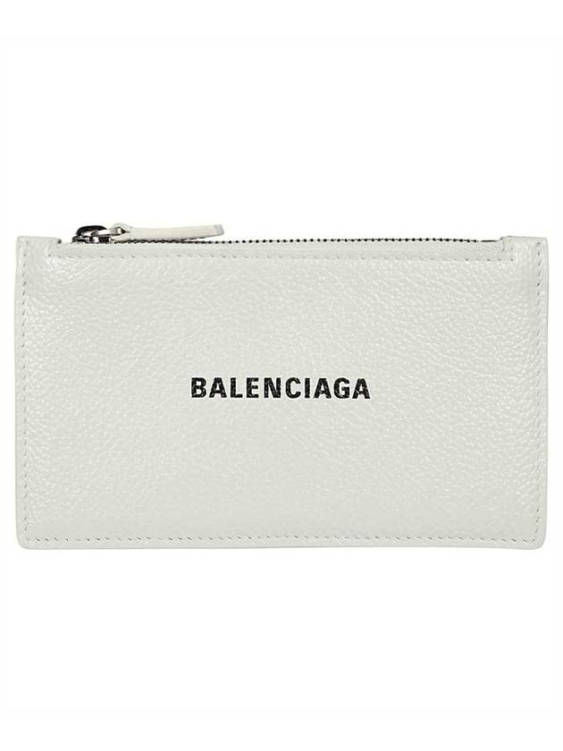 Luxury Balenciaga Trending 2026 Logo Print Zipper Card Wallet White