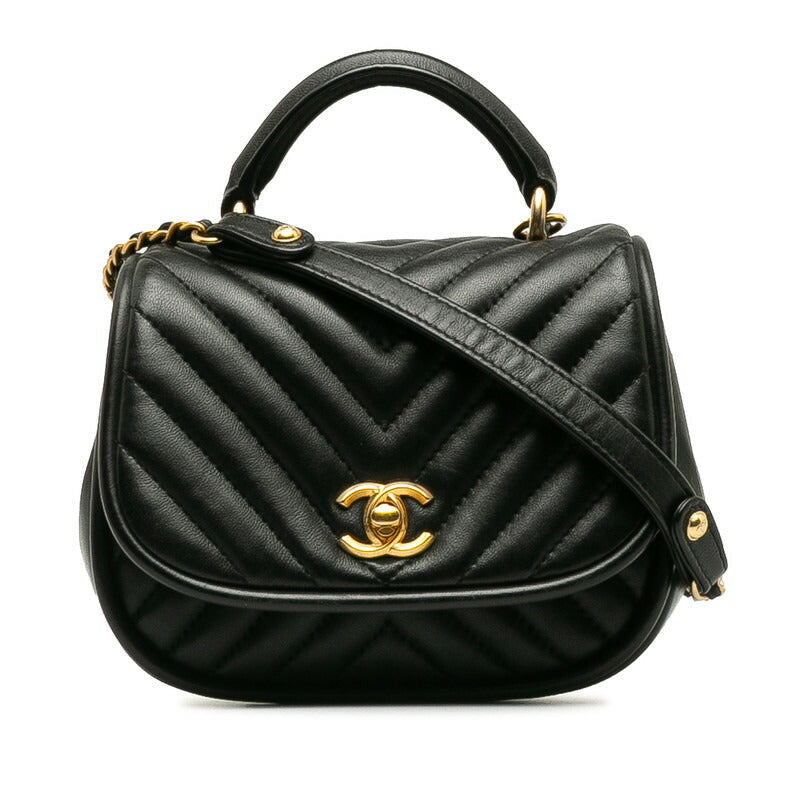 Chanel Coco Mark V Stitch Leather 2way Shoulder Bag Classic Flap