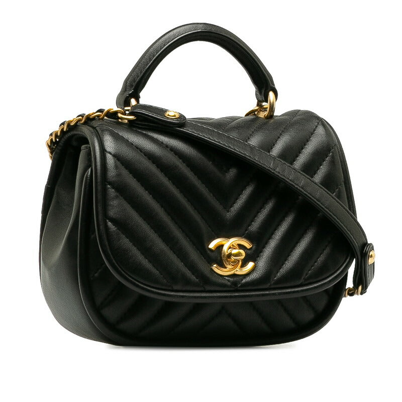 Chanel Coco Mark V Stitch Leather 2way Shoulder Bag Classic Flap