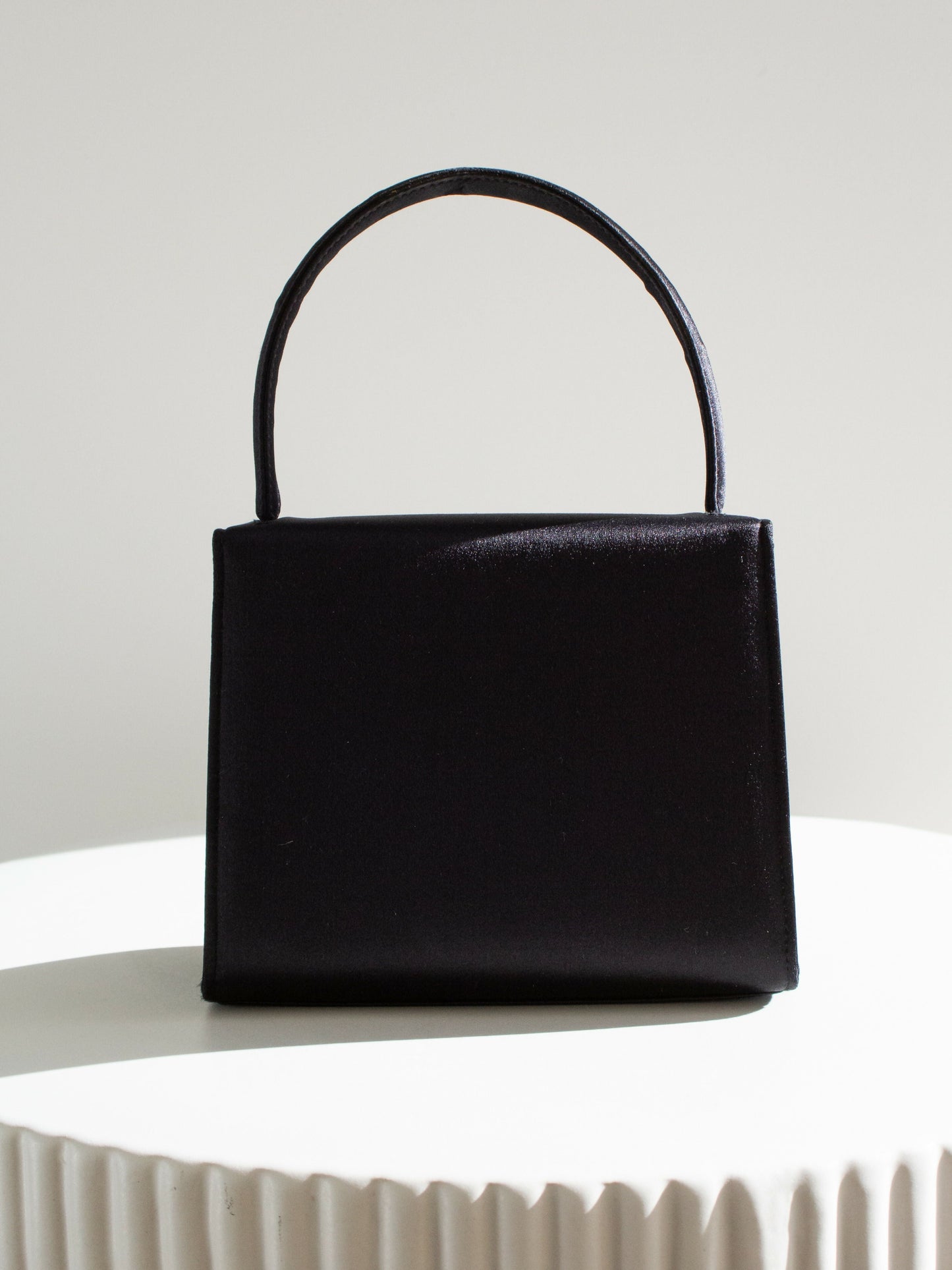 Chanel  Kelly 1996 Black Satin 24K Gold Mini Evening Bag