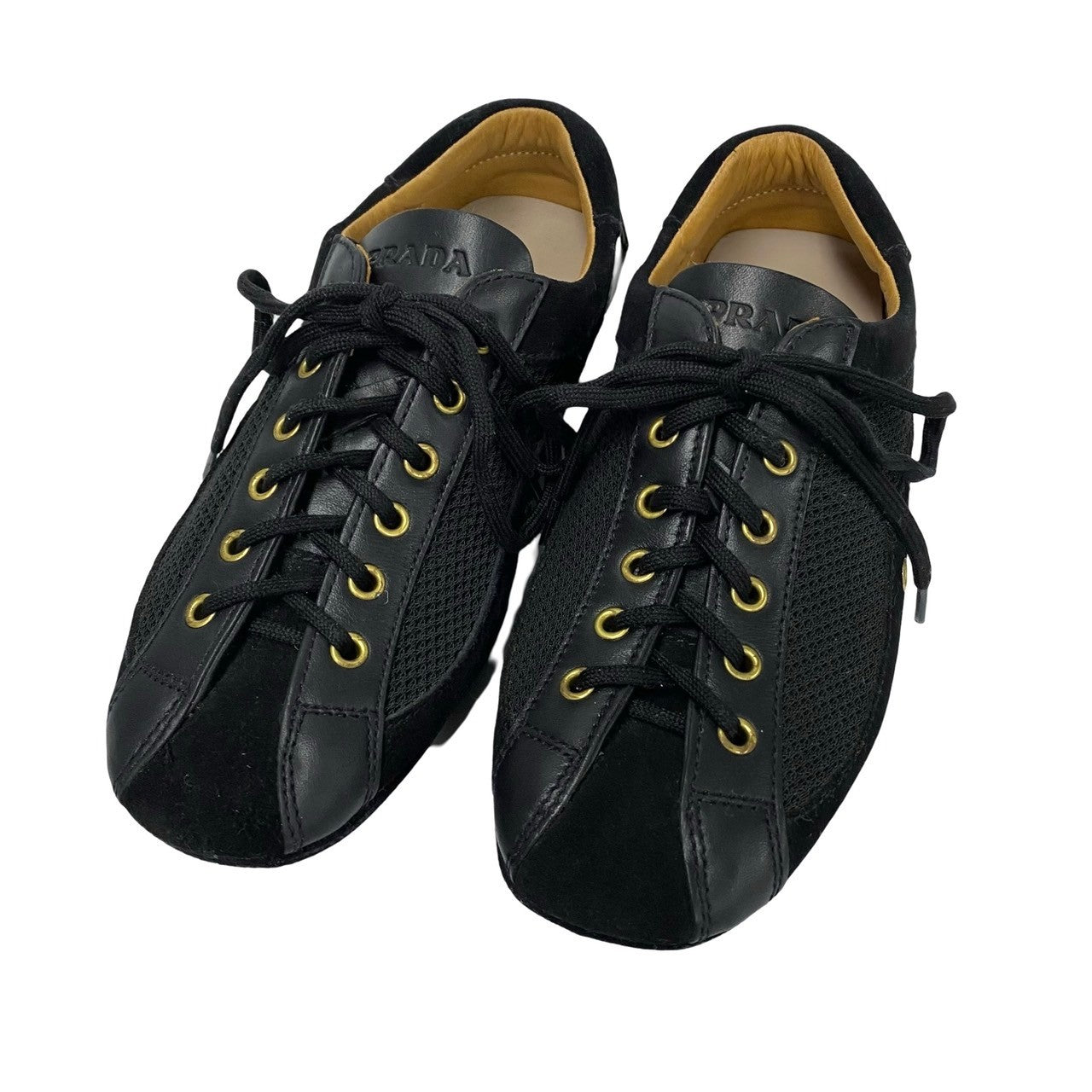 PRADA sneakers Nylon, Suede, Leather black Car Shoes Driving Shoes Women 36