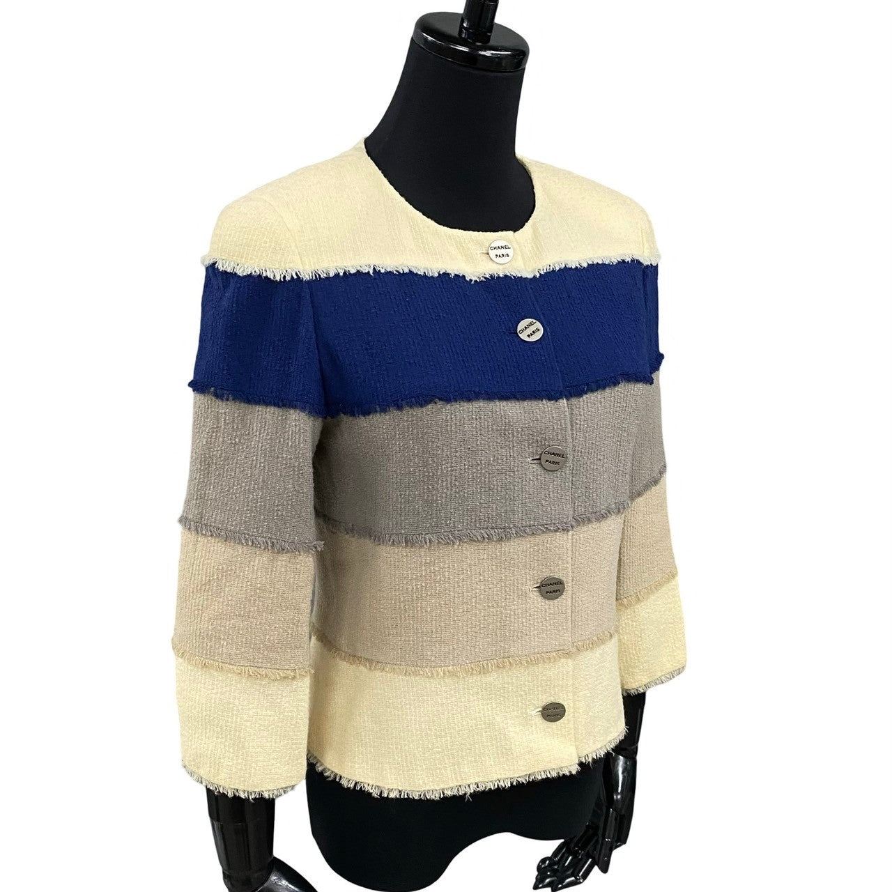 Chanel No Collar Jacket Wool Jacket Handbag