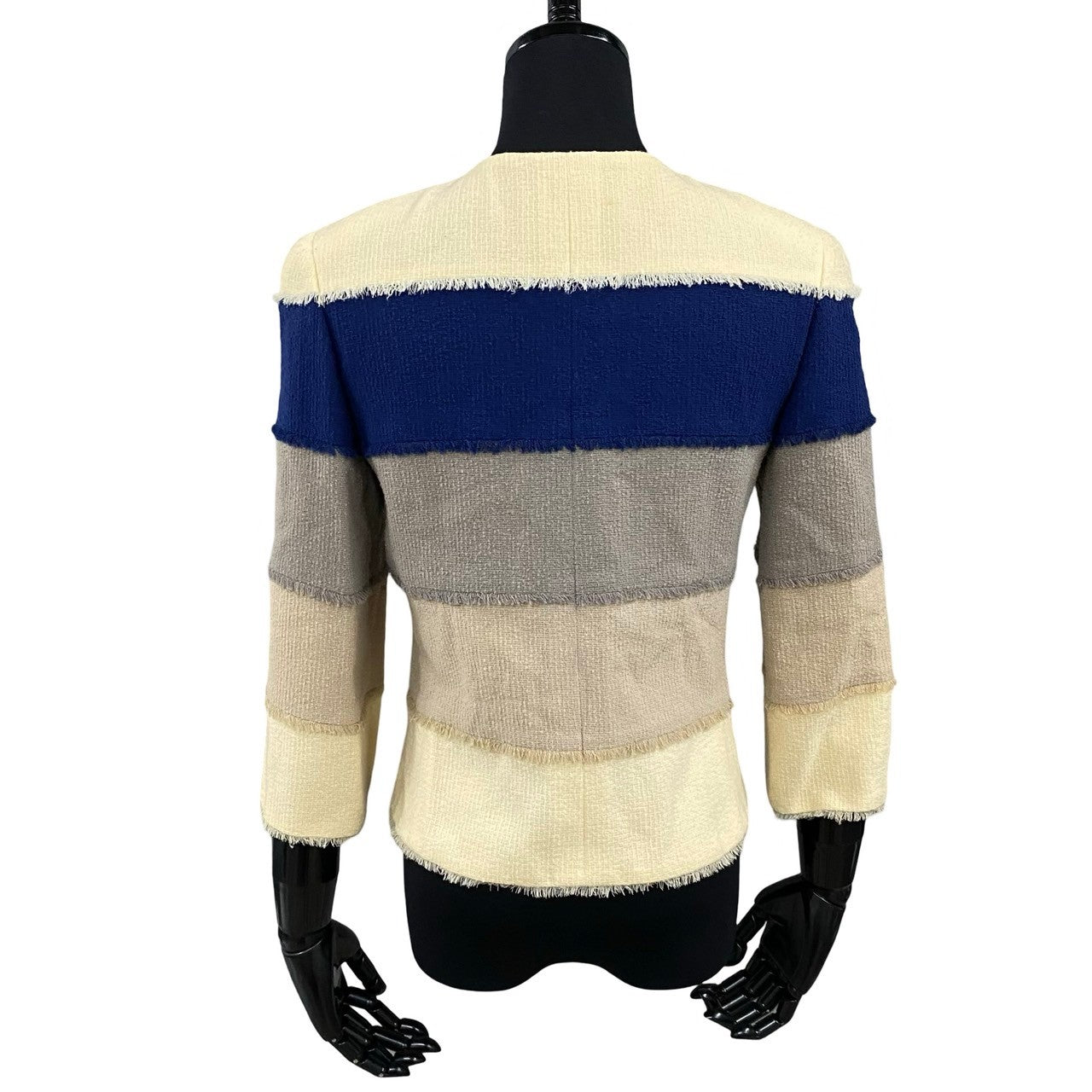 Chanel No Collar Jacket Wool Jacket Handbag