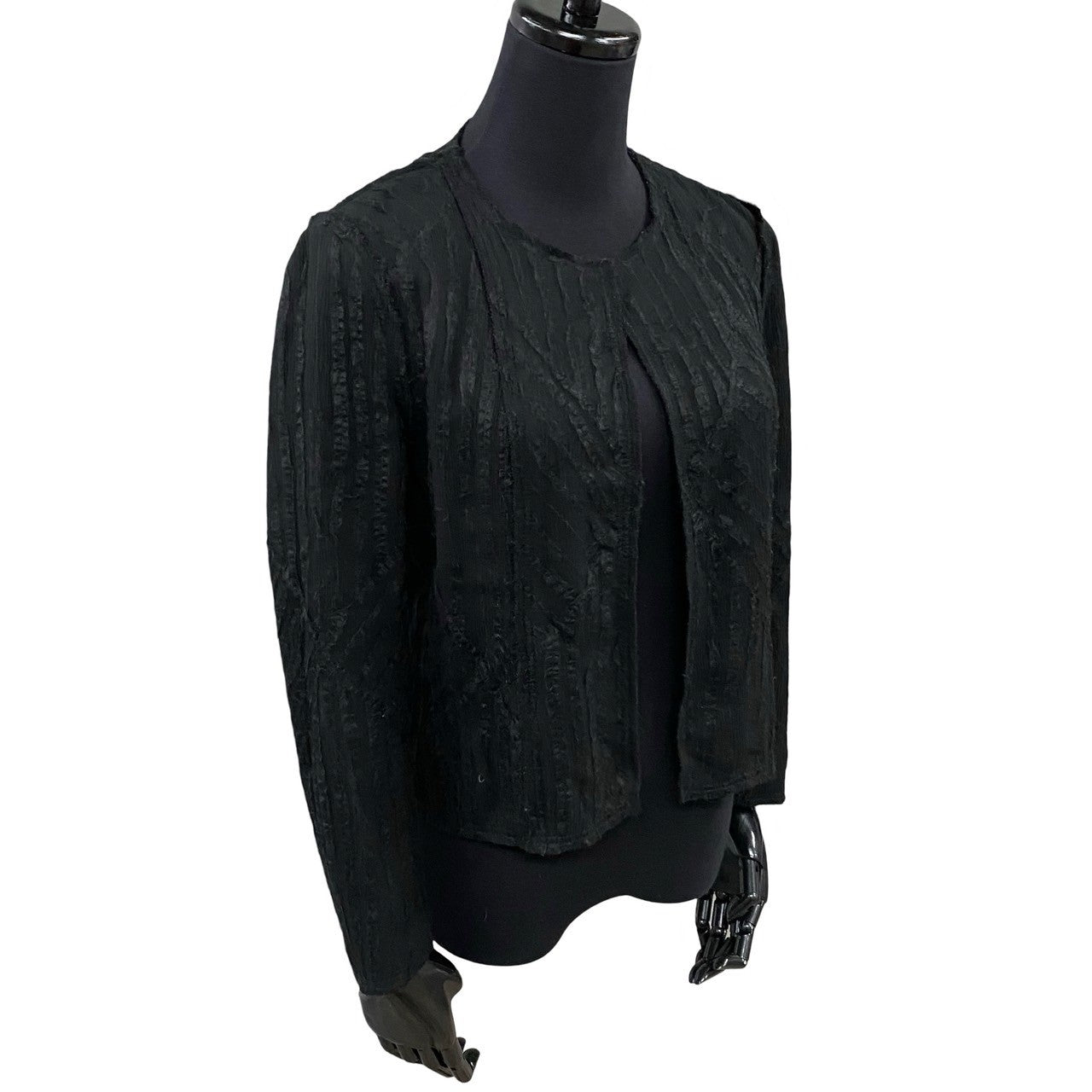 Chanel No Collar Jacket Silk Outer Handbag