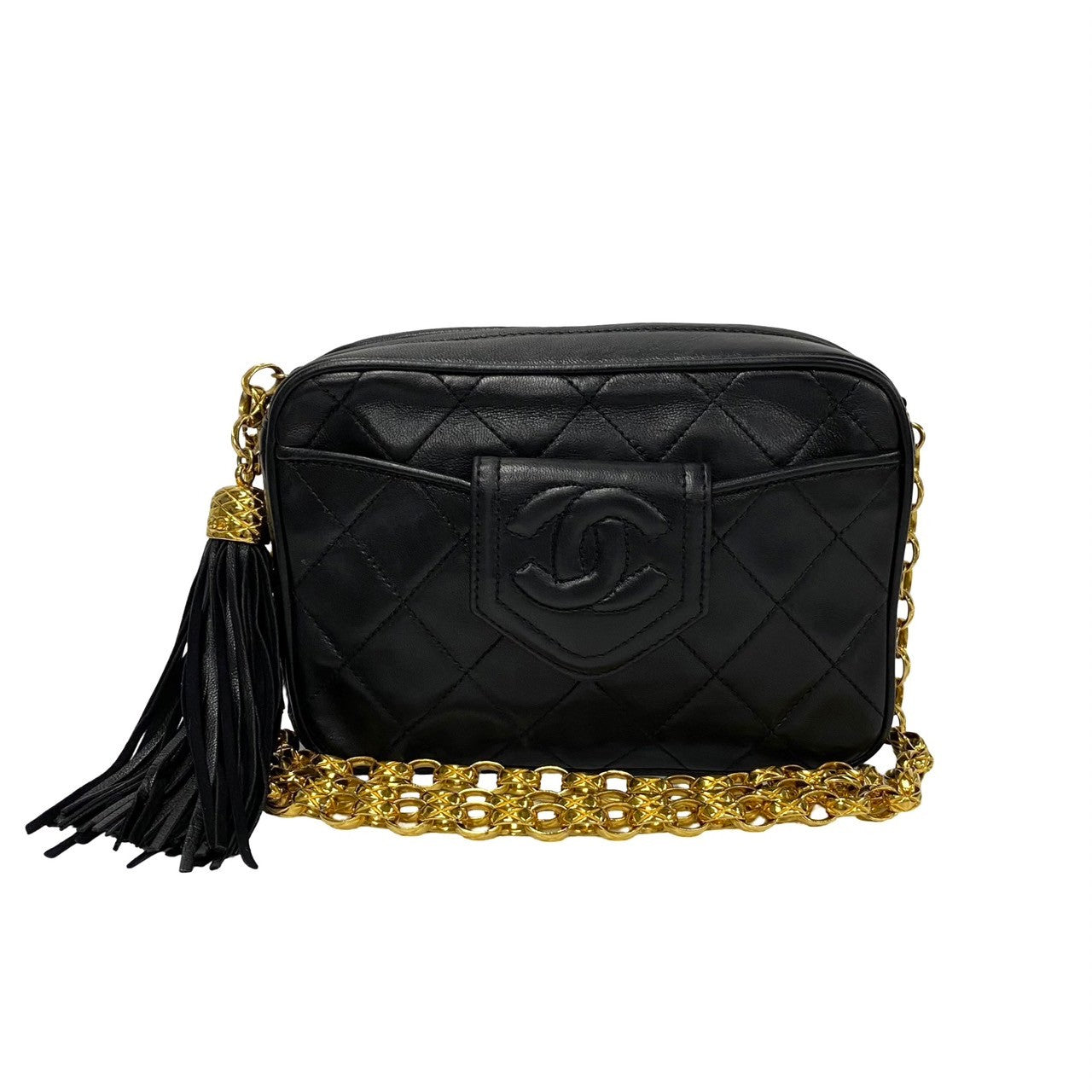 CHANEL Shoulder Bag lambskin black Matrasse Women