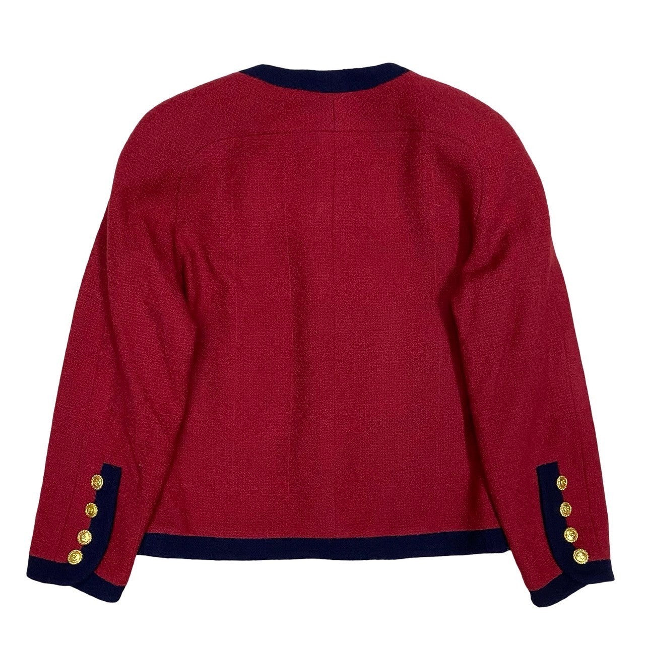 CHANEL setup Wool, Silk Red COCO Mark button Women 34