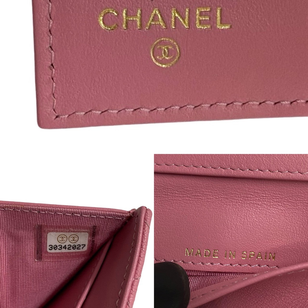 CHANEL Tri-fold wallet Matt caviar skin pink Caviar skin Boy chanel Women