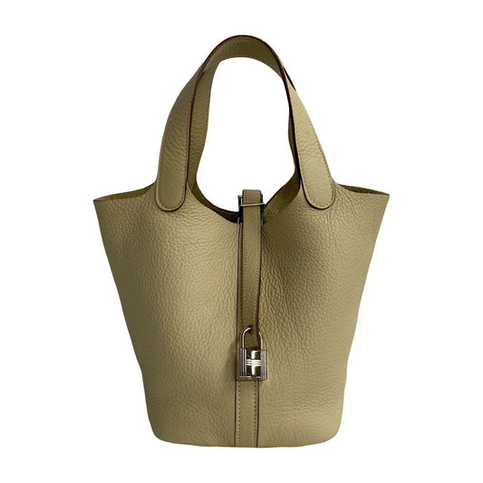 HERMES Handbag Taurillon Clemence beige Picotan Lock PM