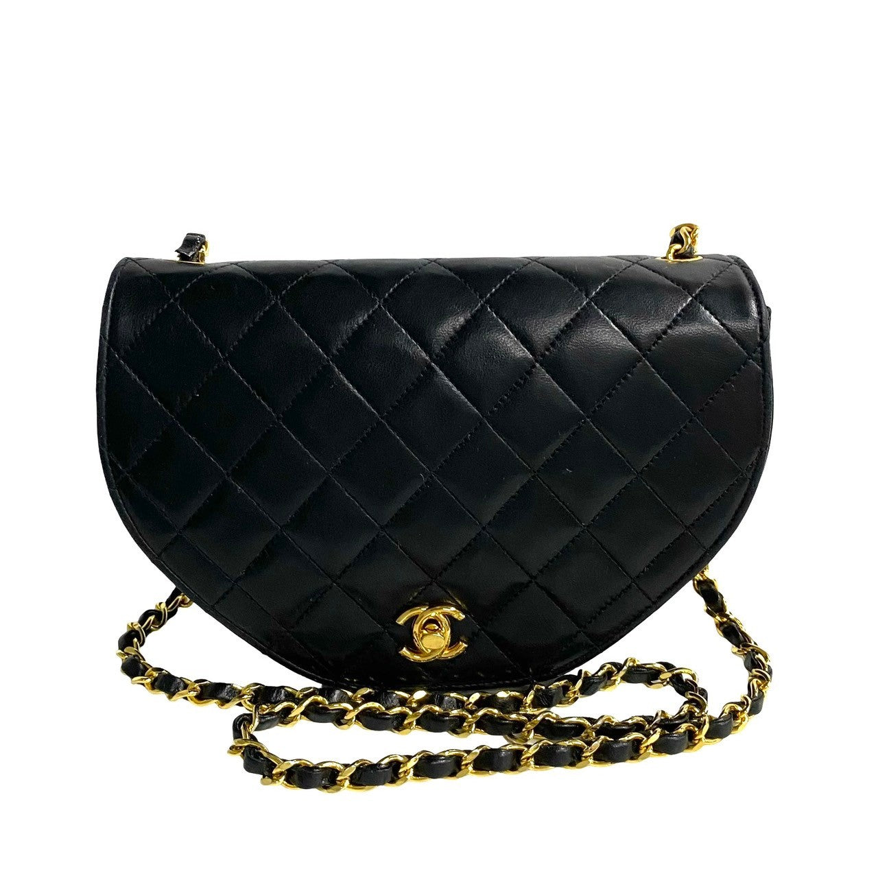 Chanel Lambskin Matelasse Coco Mark Chain Shoulder Bag Classic Flap