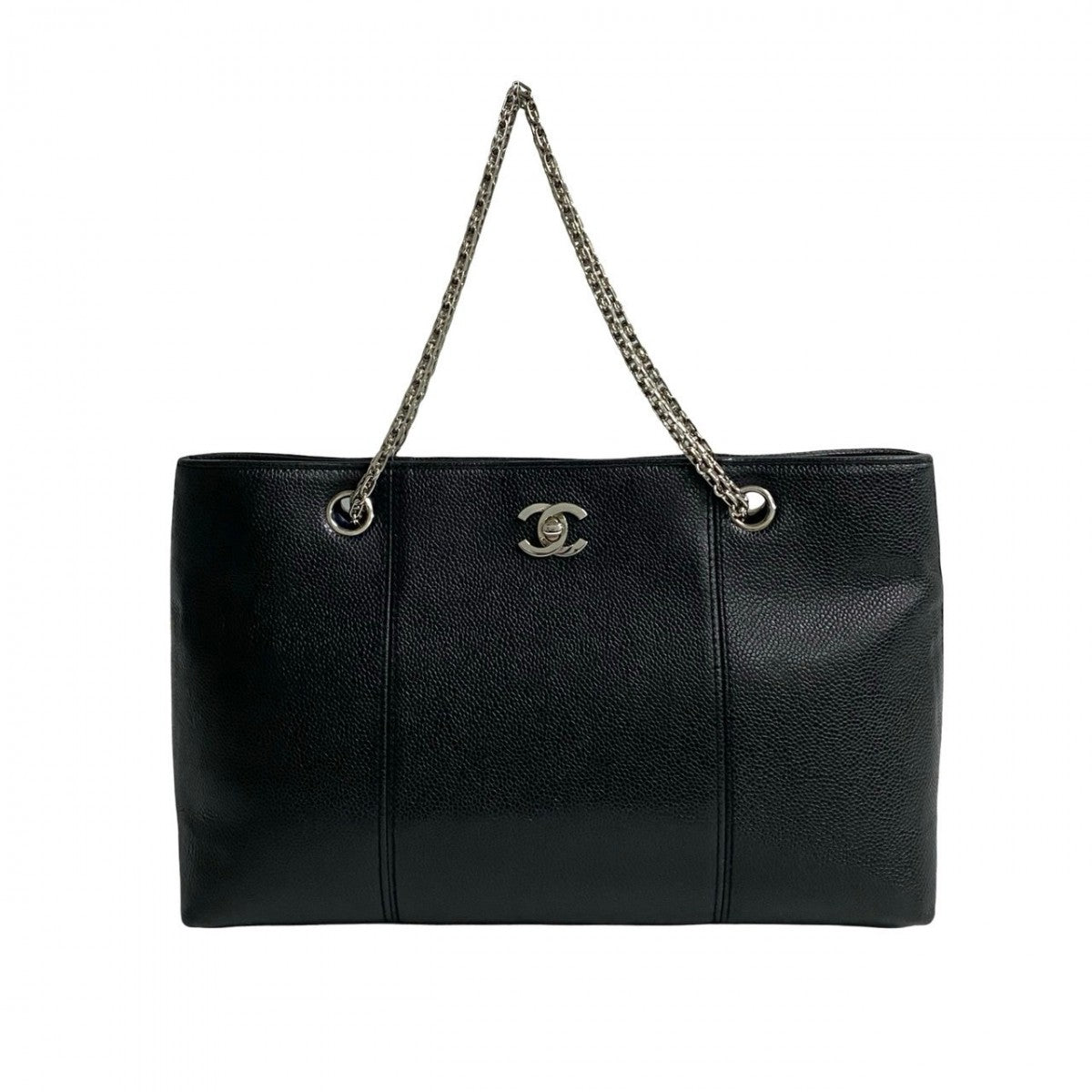 CHANEL Tote Bag leather black COCO Mark Women