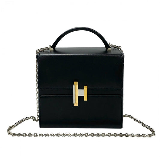 HERMES Shoulder Bag Box scarf black cinematic