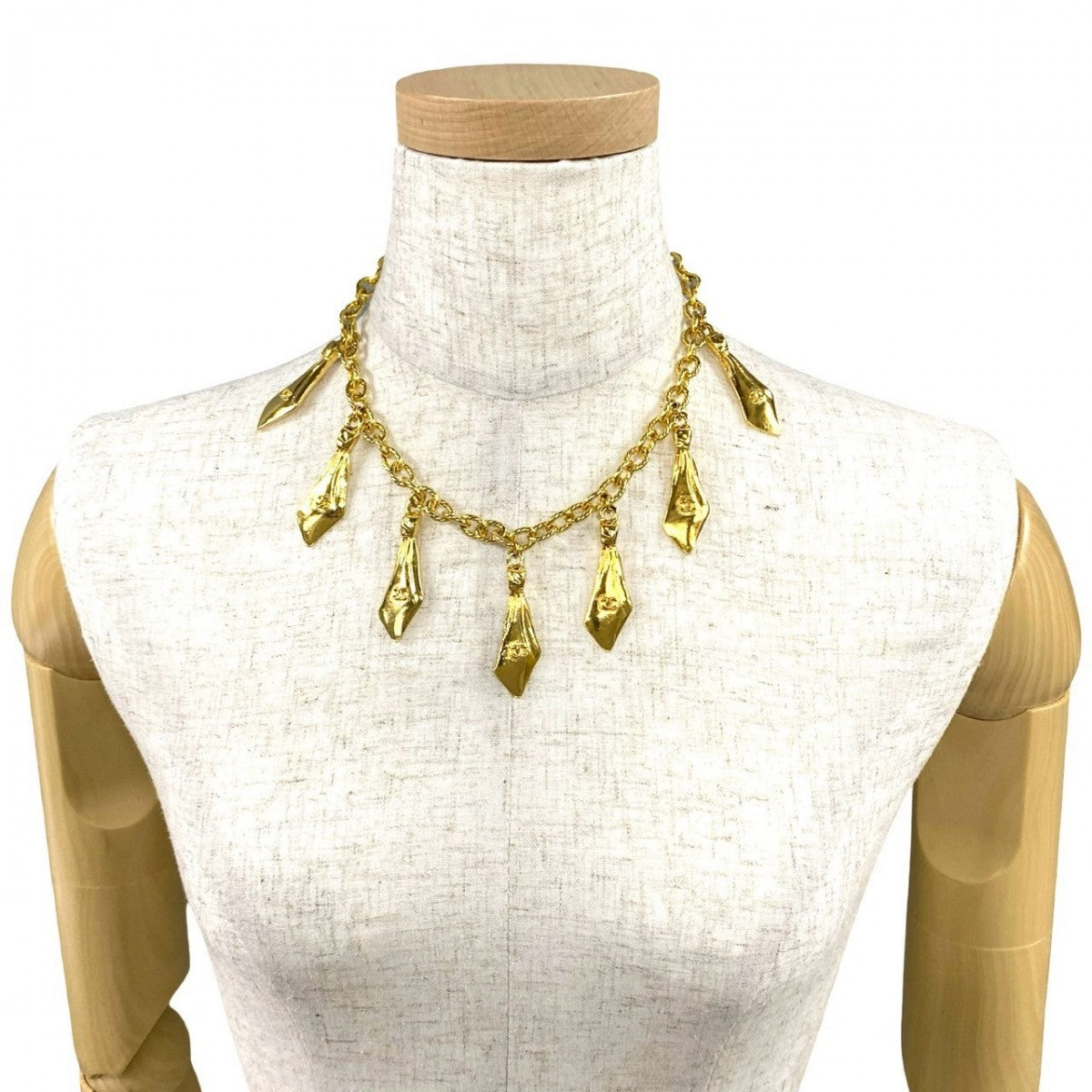 CHANEL Necklace Gold Plated gold COCO Mark Women