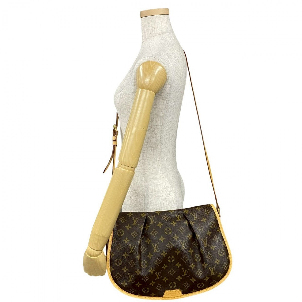 LOUIS VUITTON Shoulder Bag M40473 Leather, PVC Brown Monogram Menilmontan MM mens(Unisex)
