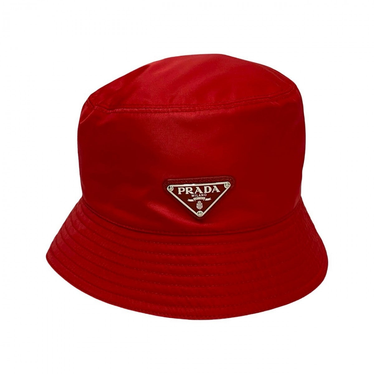PRADA hat Nylon Red Triangular logo Re-Nylon Women S